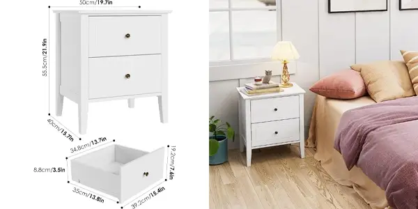 Pack 2x mesita de noche con cajones
