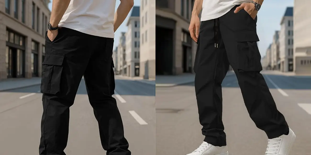 2x pantalones cargo para hombre