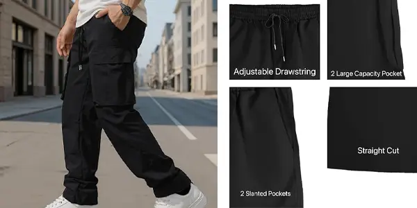 2x pantalones cargo para hombre
