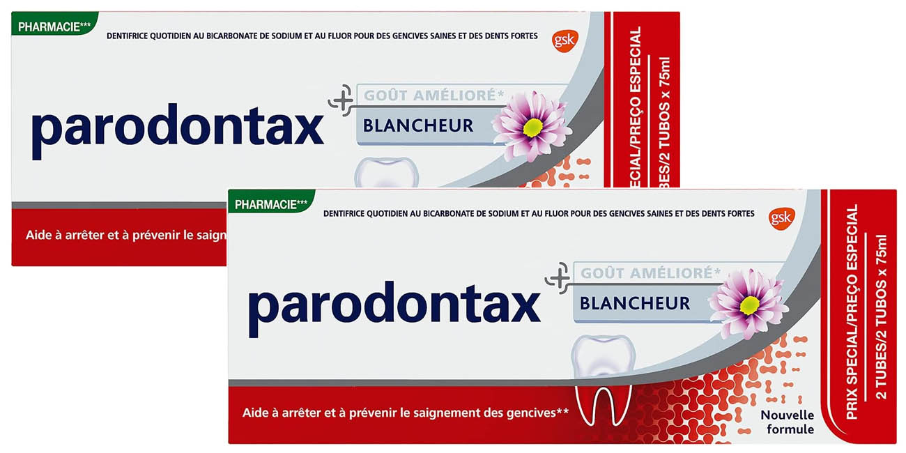 Pack 2x pasta de dientes Parodontax Blanqueante diario