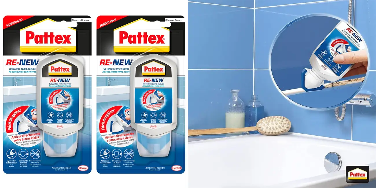Pack 2x Renovador de juntas Pattex Baño Sano RE-NEW
