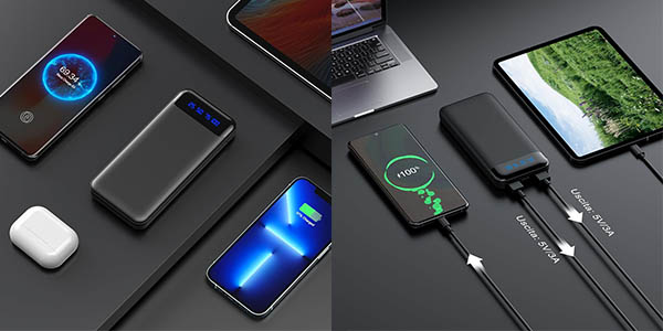 Pack x2 Baterías portátiles Enerwow de 16.000 mAh