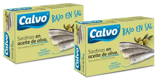 Pack x2 latas de Sardinas Calvo en Aceite de Oliva Bajo en Sal