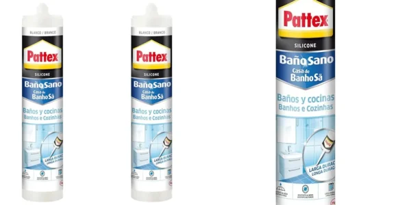 Pack 2x silicona antimoho e impermeable Pattex Baño Sano