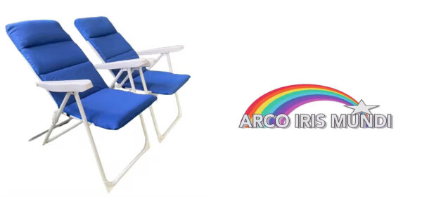 Pack 2x Silla plegable y acolchada Arco Iris Mundi