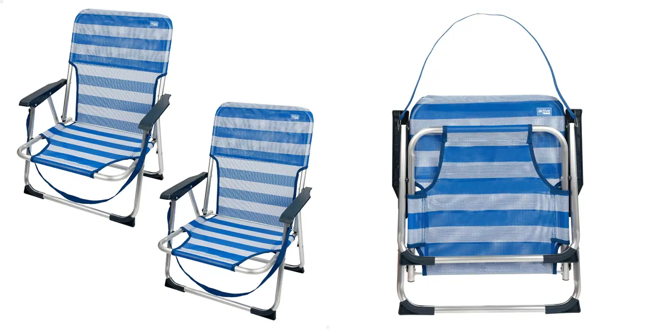 Pack 2x Silla de playa plegable Aktive