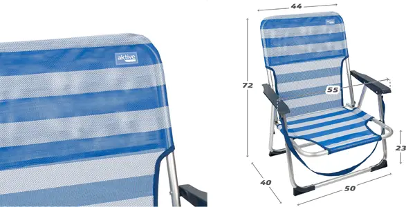 Pack 2x Silla de playa plegable Aktive