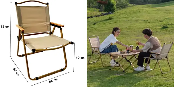 Pack de 2 sillas de camping plegables