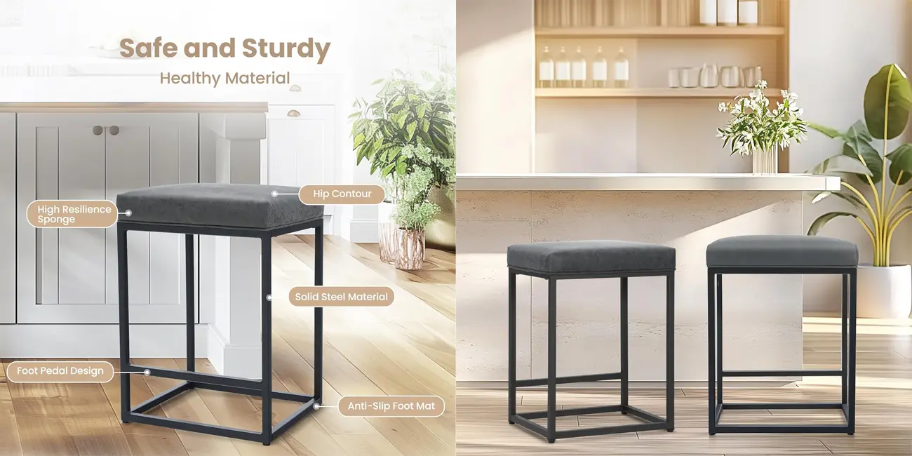 Pack 2x taburete de bar ALPHA HOME