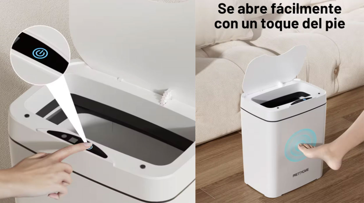 Cubo de basura inteligente con sensor automático barato