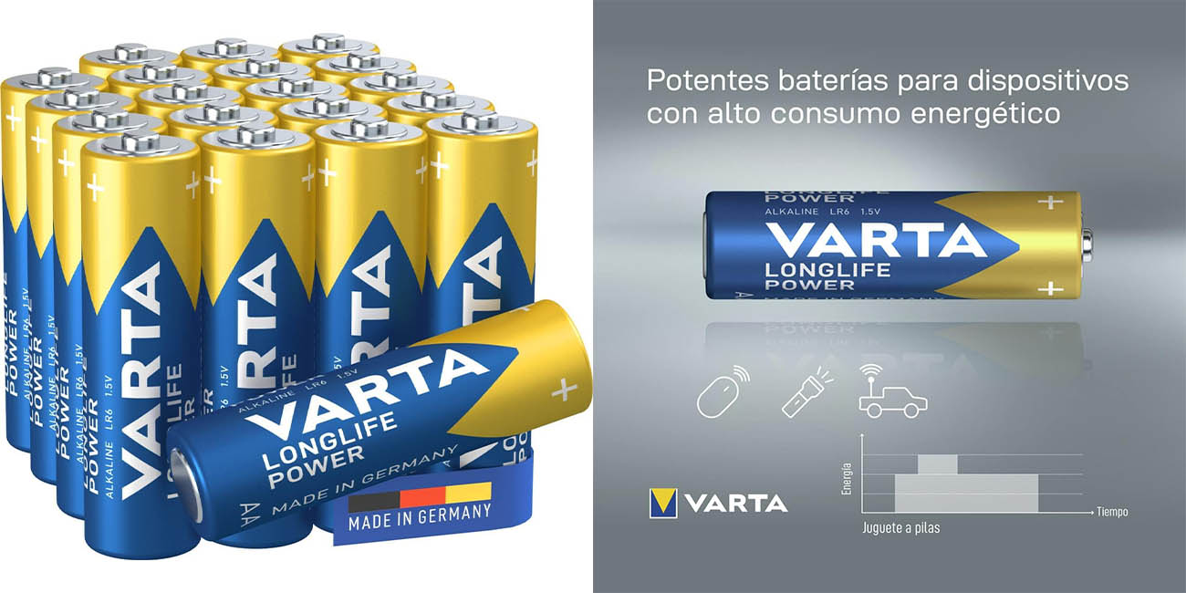 Pack x20 Pilas alcalinas Varta Longlife Power AA
