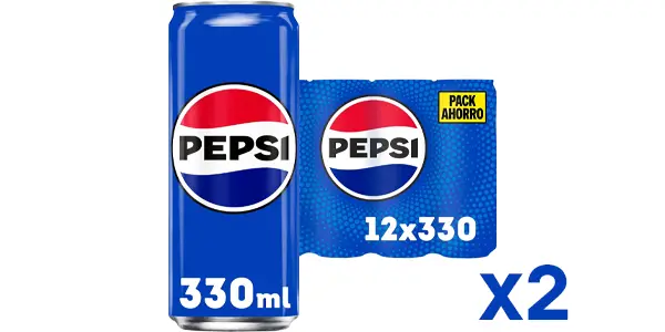 Pack de 24 latas de Pepsi clásica de 330 ml