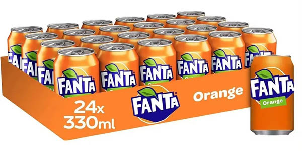 Pack de 24 latas de Fanta Naranja de 33 cl
