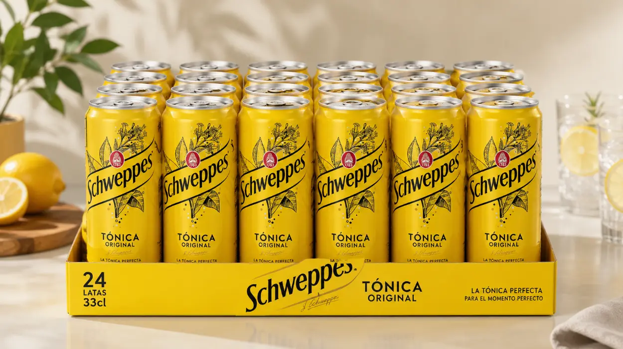 Pack de 24 latas de Tónica Schweppes Original de 33 cl