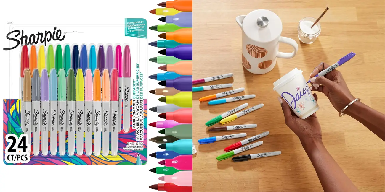 Caja de 24 rotuladores permanentes Sharpie de punta fina