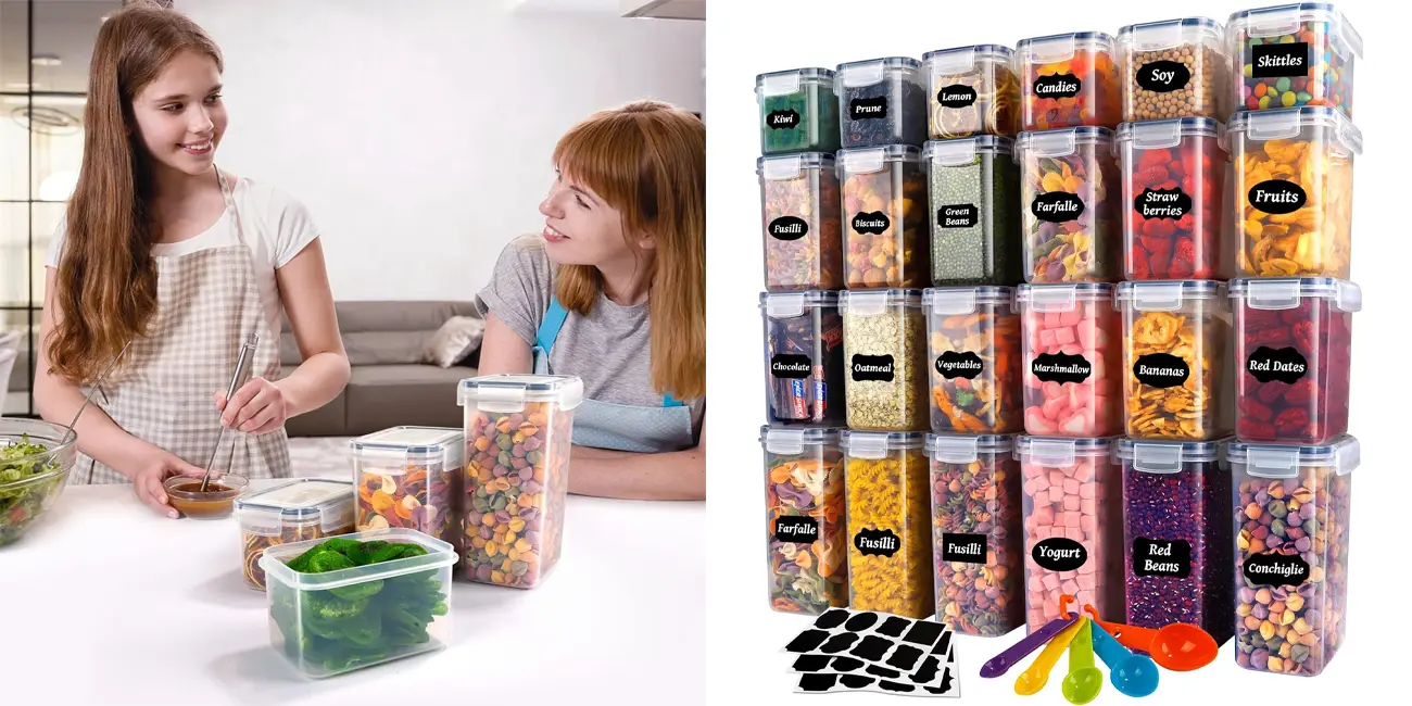 Pack de 24 tarros de almacenamiento con tapa YOCOLE