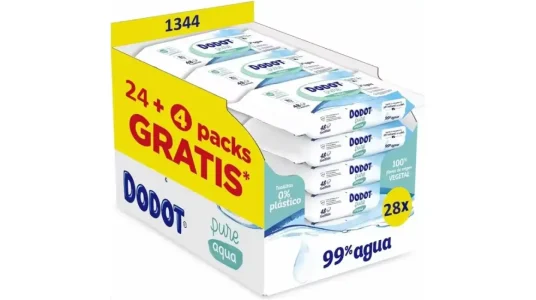 Pack de 28 paquetes de toallitas Dodot Pure Aqua