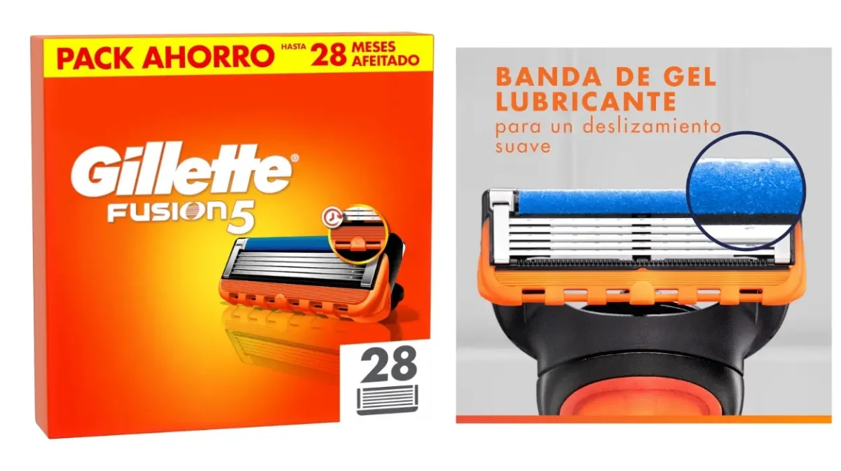 Afeitado para meses sin volver a comprar: Pack x28 recambios Gillette Fusion5 originales a precio mínimo (2,50€ cada uno)