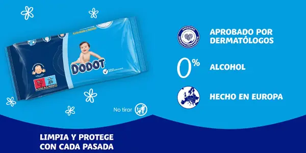 Pack 28 paquetes de toallitas Dodot Bebé Seco (1.456 unidades)