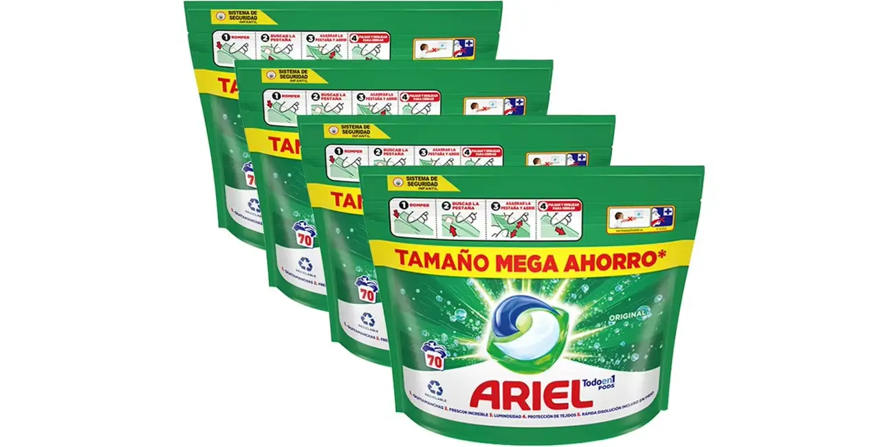 Pack de 280 cápsulas Ariel Pods Todo en 1