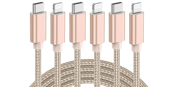 Pack 3x Cable USB-C a Lightning MFi Elktry para Apple