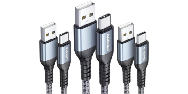 Pack de 3 cables USB-C BLACKSYNCZE de 1m