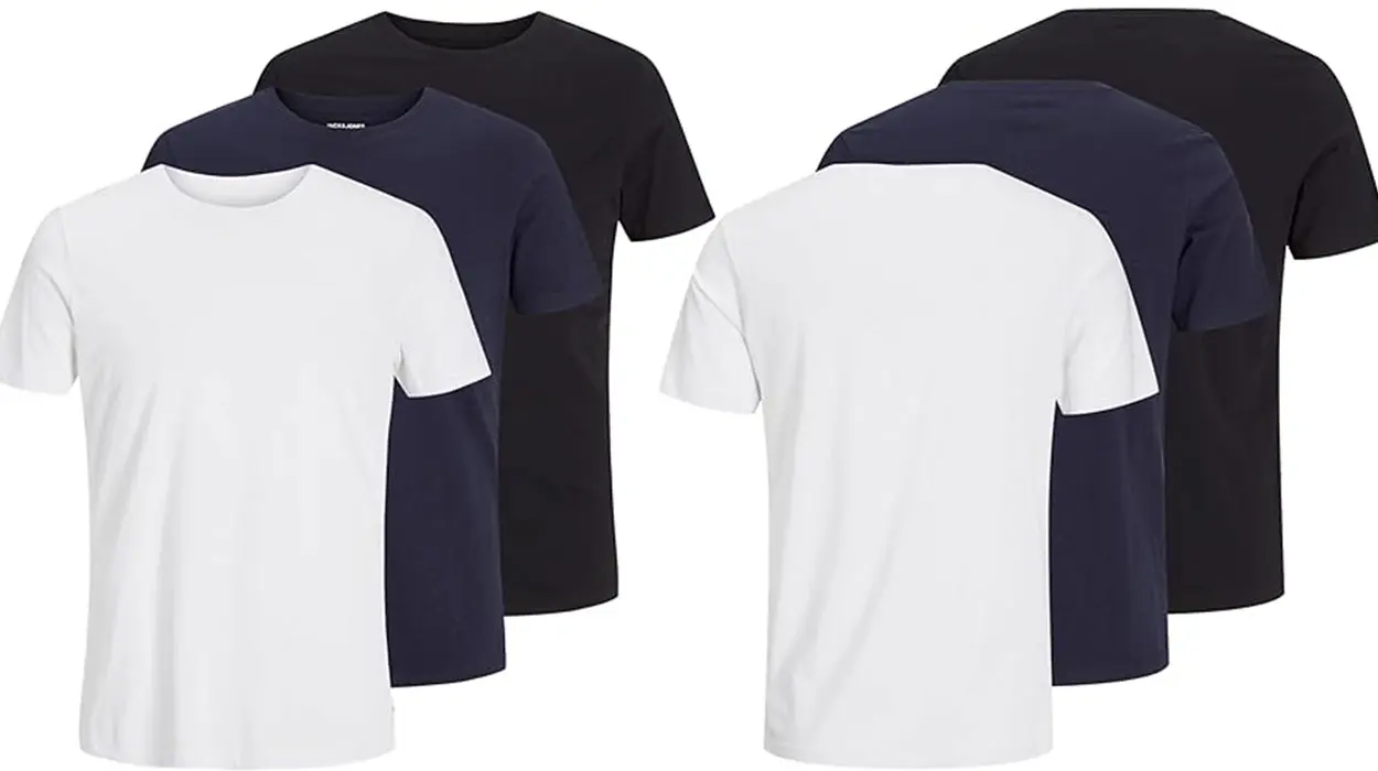 Pack de 3 camisetas lisas Jack & Jones para hombre en talla XL y varios colores barato