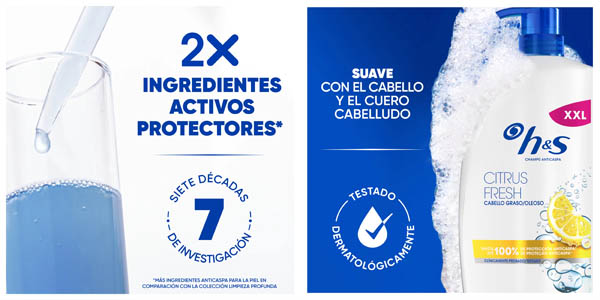 Pack x3 Champú anticaspa H&S Citrus Fresh