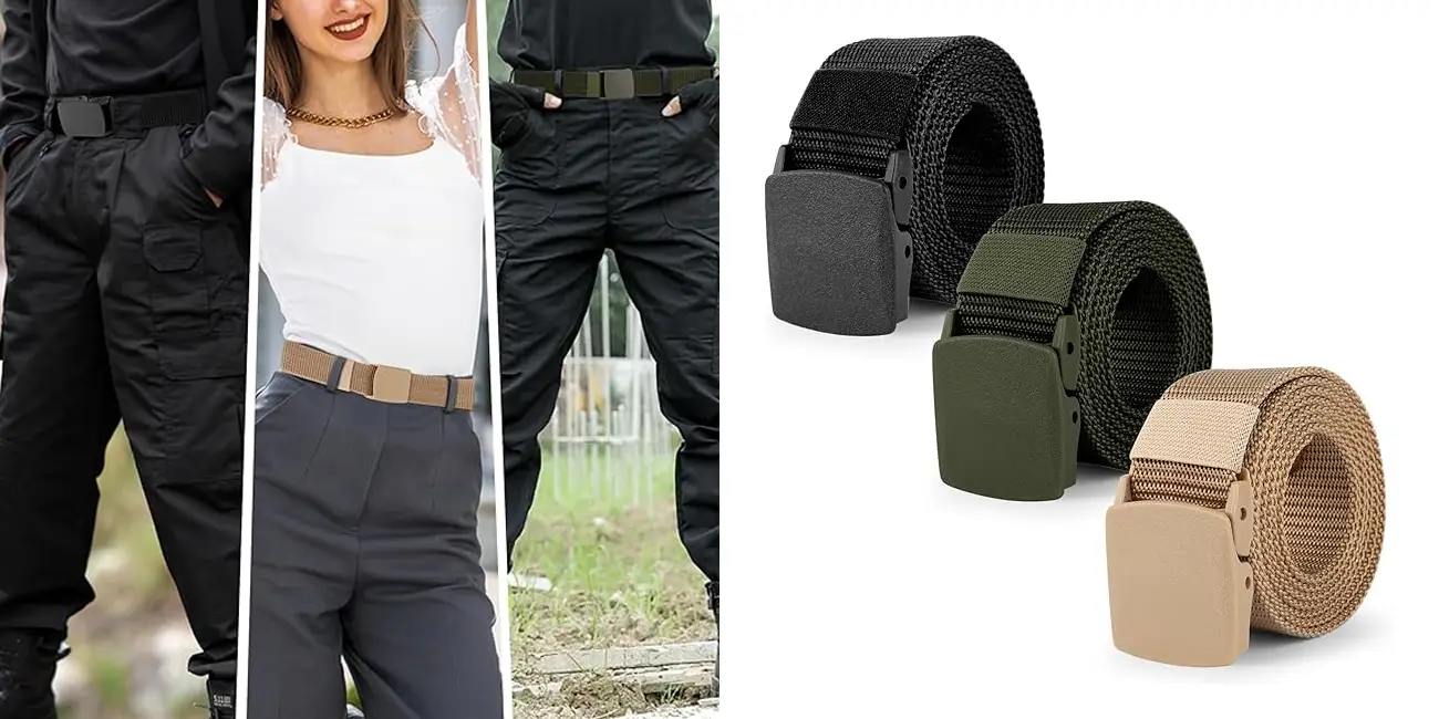 Pack 3x cinturón de nylon 150 cm para hombre