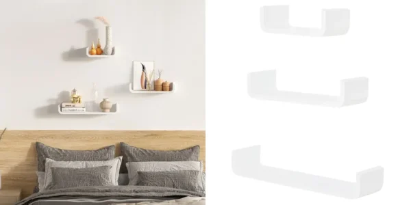 Pack 3x estante de pared Homcom