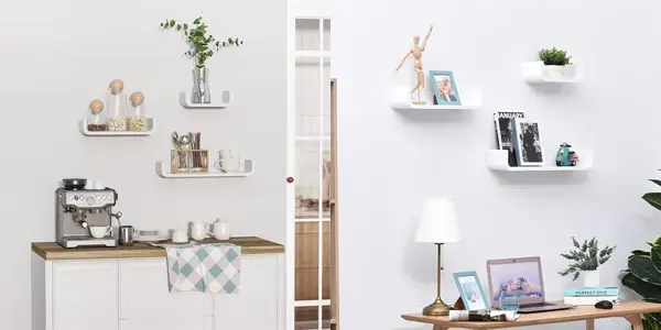 Pack 3x estante de pared Homcom