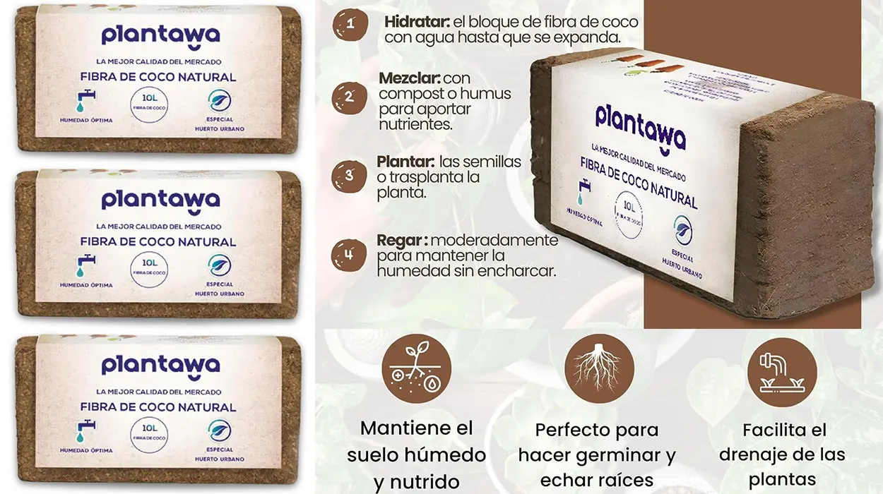 Pack de fibra de coco Plantawa para el huerto barato