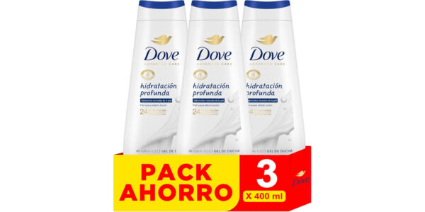 Pack x3 Gel de ducha Dove Hidratación Profunda de 400 ml