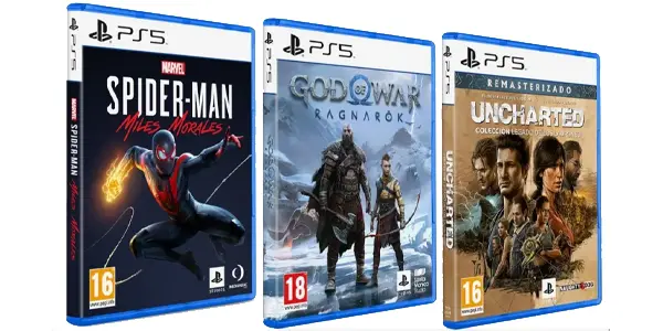 Pack Marvel's Spider-Man Miles Morales, God of War Ragnarok y Uncharted Colección Legado de los Ladrones para PS5