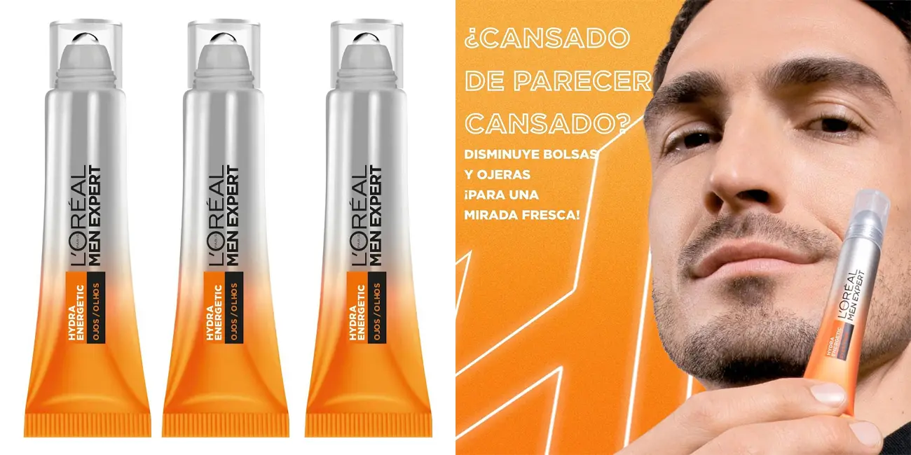 Pack 3x Roll-on ojos antibolsas y antiojeras L'Oréal Paris Men Expert Hydra Energetic