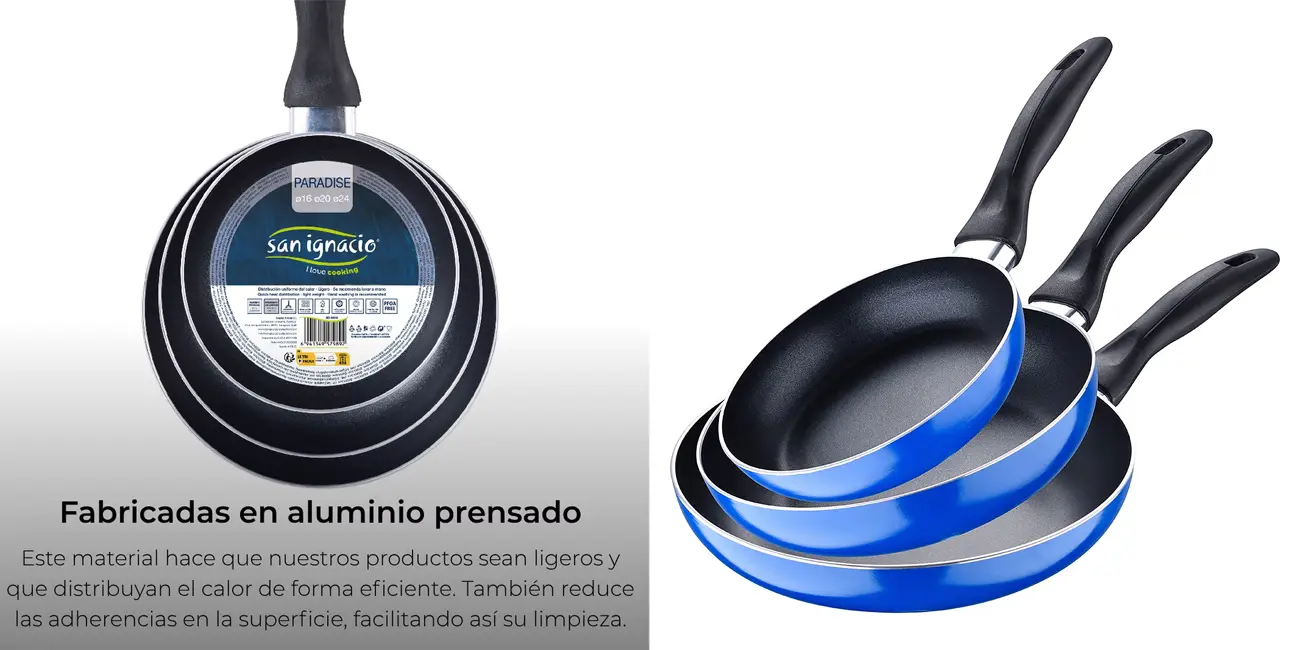 Juego de 3 sartenes San Ignacio Soul Marble