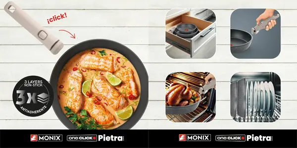 Sartenes apilables Monix One Click Pietra