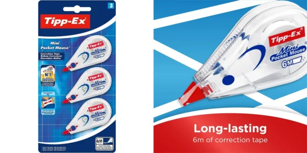 Pack x3 Cintas correctoras BIC Tipp-Ex Mini Pocket Mouse