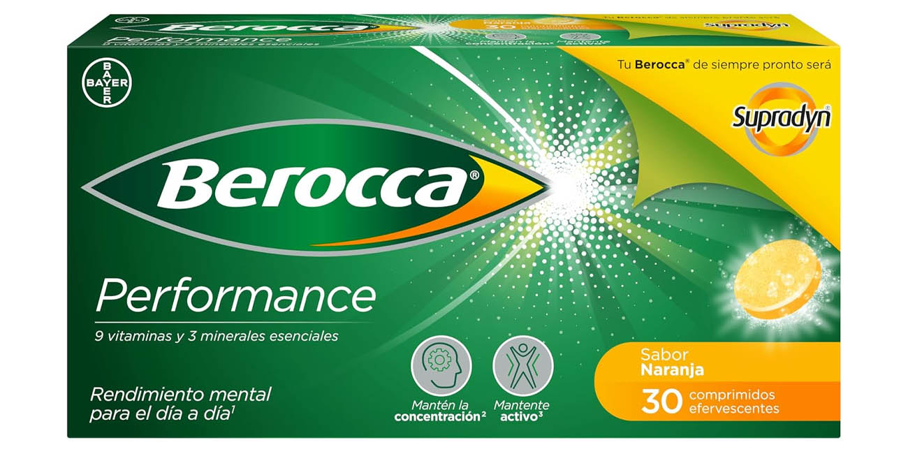 Caja 30 Comprimidos Berocca sabor naranja
