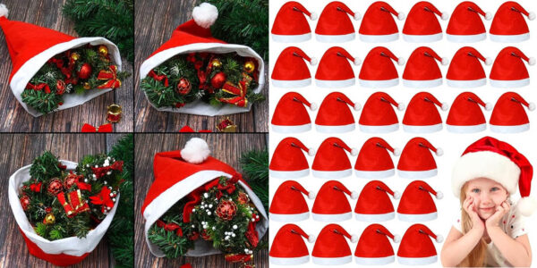 Pack 30 gorros de Papa Noel