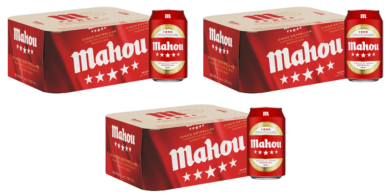 Cerveza Mahou 5 Estrellas de 33 cl