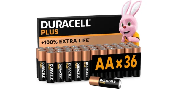 Paquete de 36 pilas alcalinas Duracell AA