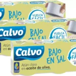 Chollo Pack de atún claro en aceite de oliva Calvo Bajo en Sal