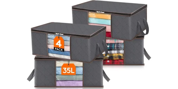 Pack x4 Cajas de almacenamiento plegables Lifewit de 35 litros