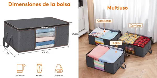 Pack x4 Cajas de almacenamiento plegables Lifewit de 35 litros