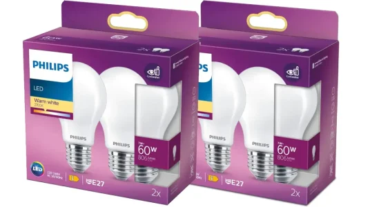 Pack de 4 bombillas Philips LED Cristal E27 de 7W