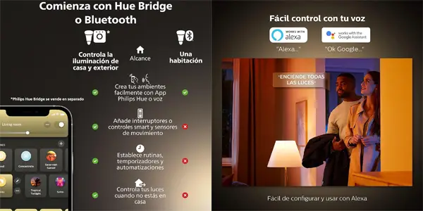 Pack 4x bombilla Philips Hue White E27