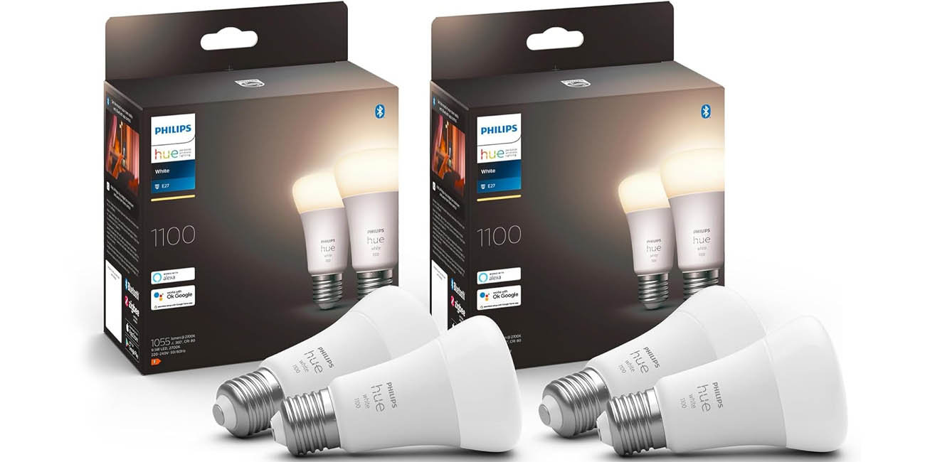 Pack de 4 bombillas LED inteligentes Philips Hue White E27