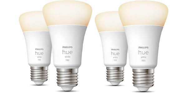 Pack de 4 bombillas LED inteligentes Philips Hue White E27