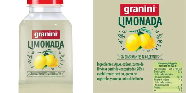 Pack 4x botella de limonada Granini de 1L